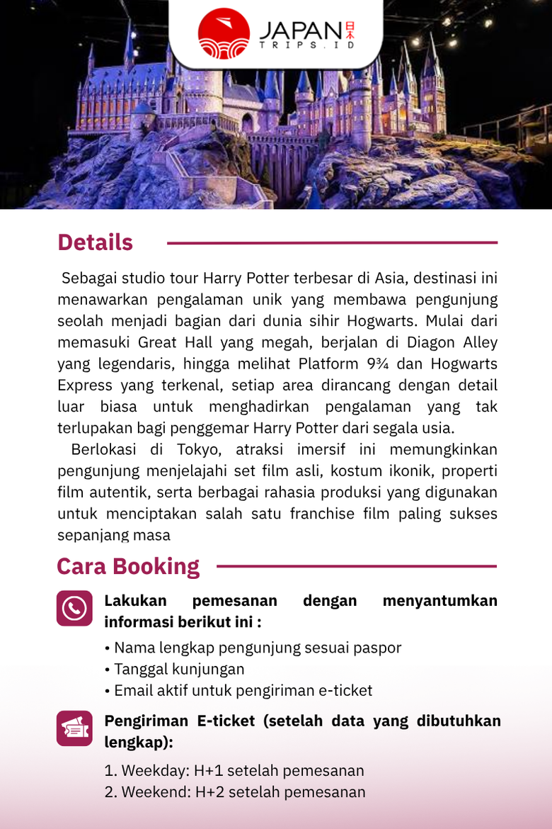 Warner Bros. Studio Tour Tokyo - The Making of Harry Potter Ticket