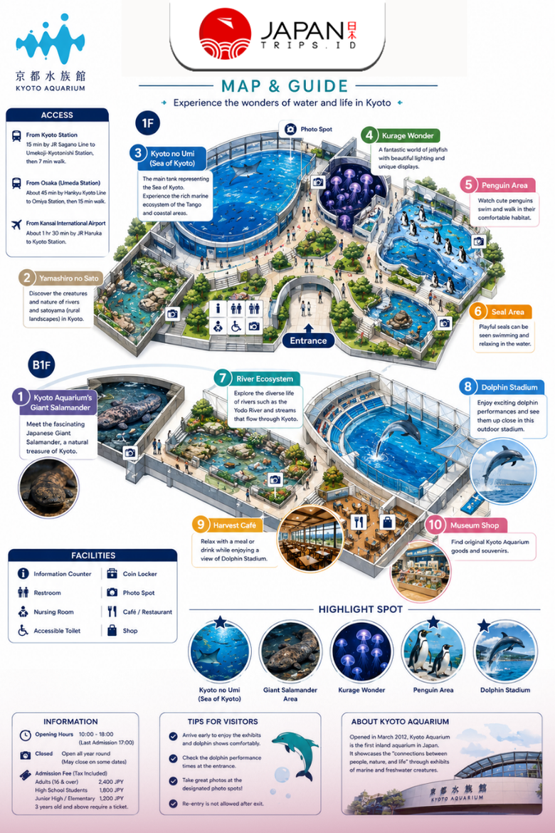 Kyoto Aquarium Admission Ticket | Tiket Kyoto Aquarium