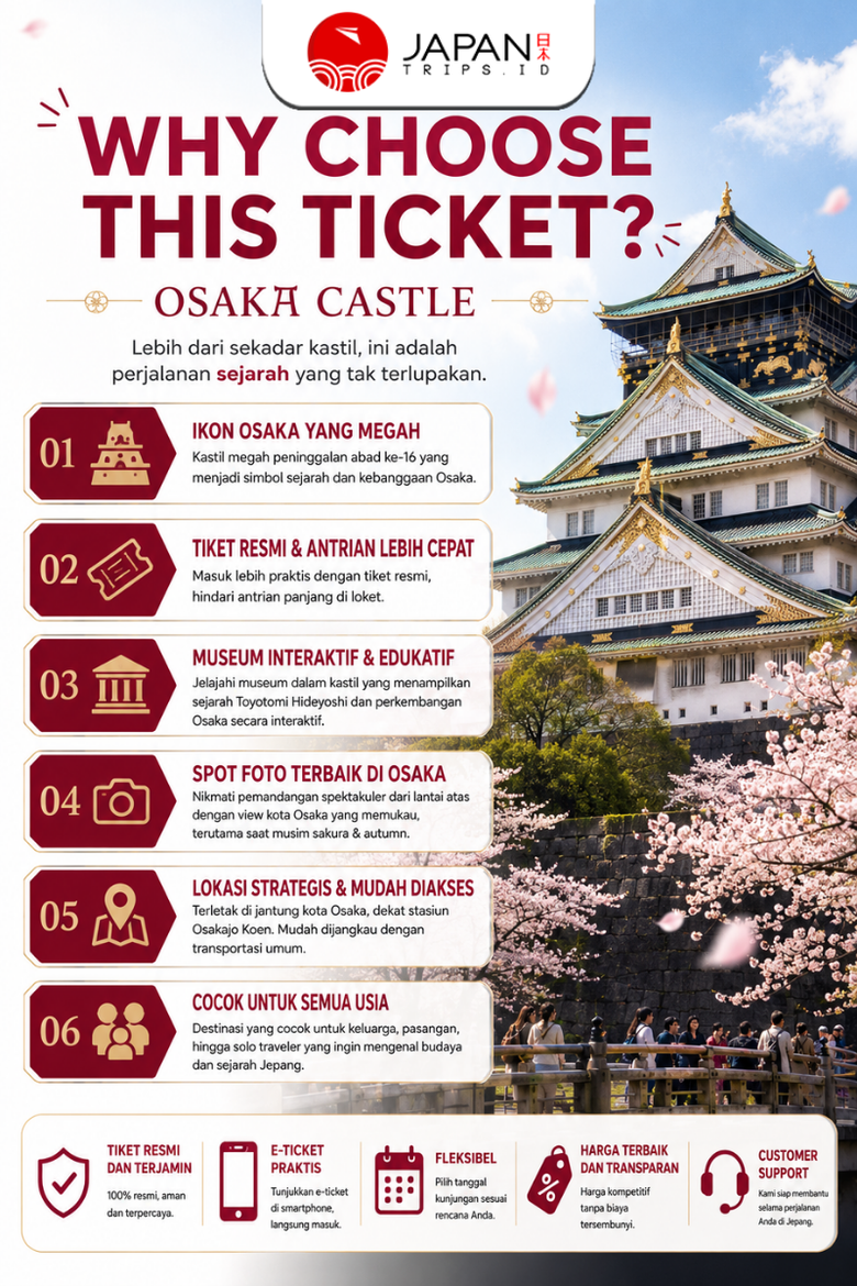 Osaka Castle Japan | Tiket Kastil Osaka Jepang - Japantrips