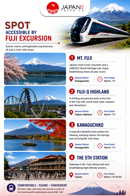 Fuji Excursion Ticket | Tiket Kereta Jepang Shinjuku Fuji Kawaguchiko