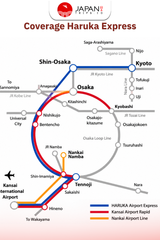 Haruka Express dari/ke Kansai Airport – Osaka/Kyoto/Kobe/Nara