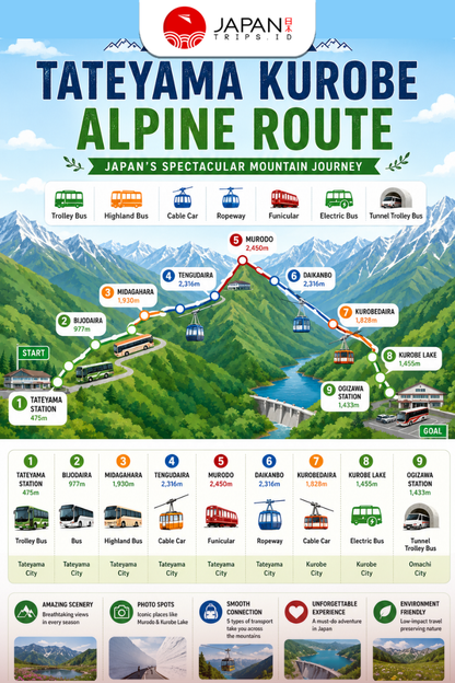 Tateyama Kurobe Alpine Route Ticket | Tiket Rute Alpen Tateyama Kurobe