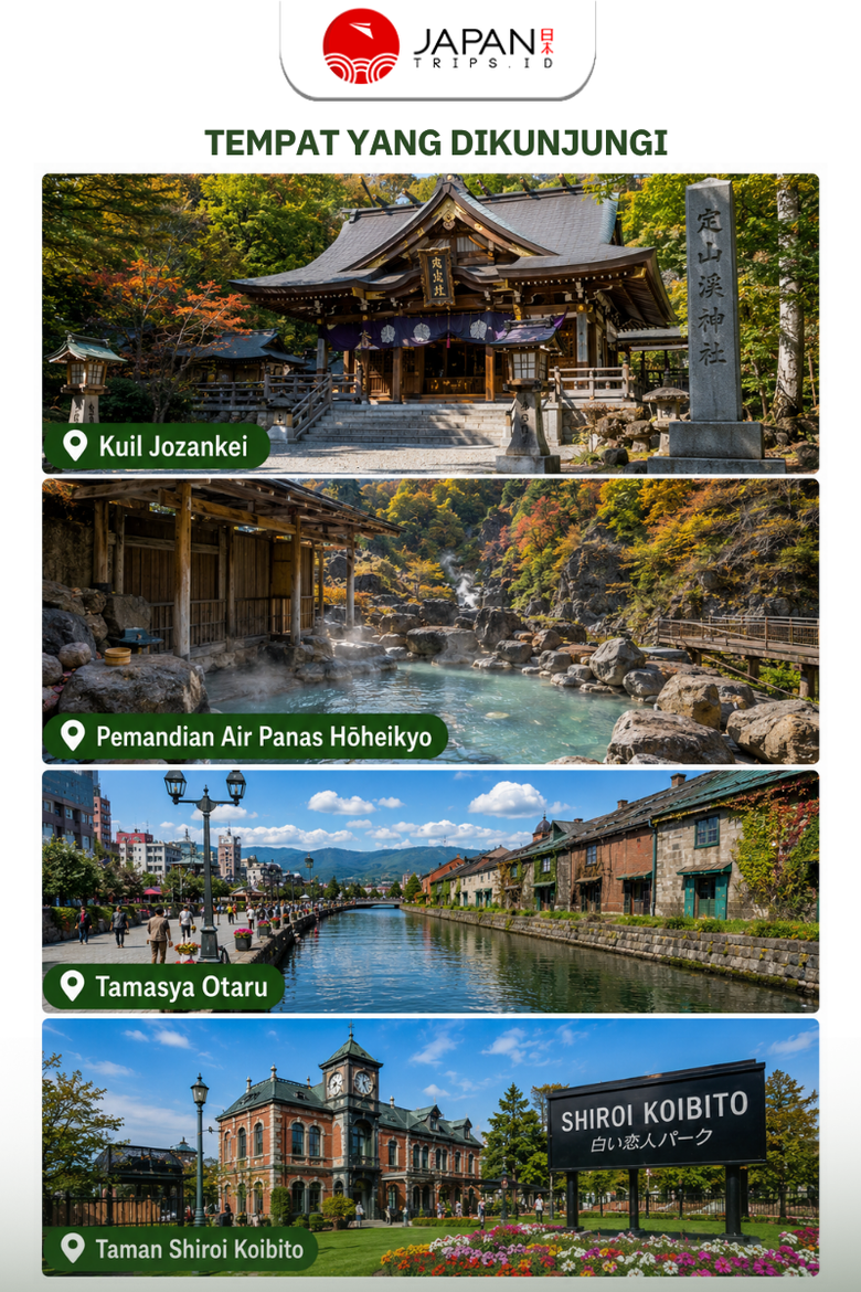 Jozankei Hot Spring, Otaru & Shiroi Koibito Park Tour