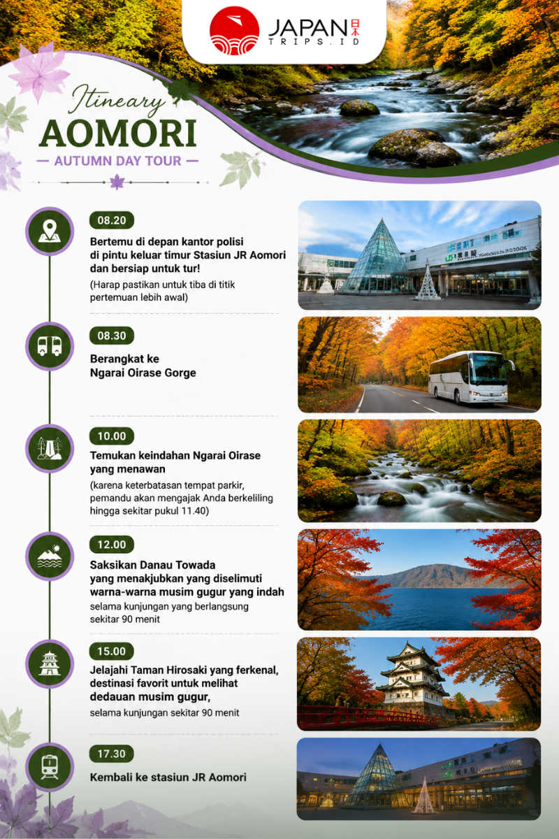 Aomori Autumn Day Tour: Oirase Gorge, Lake Towada & Hirosaki Park | Japan