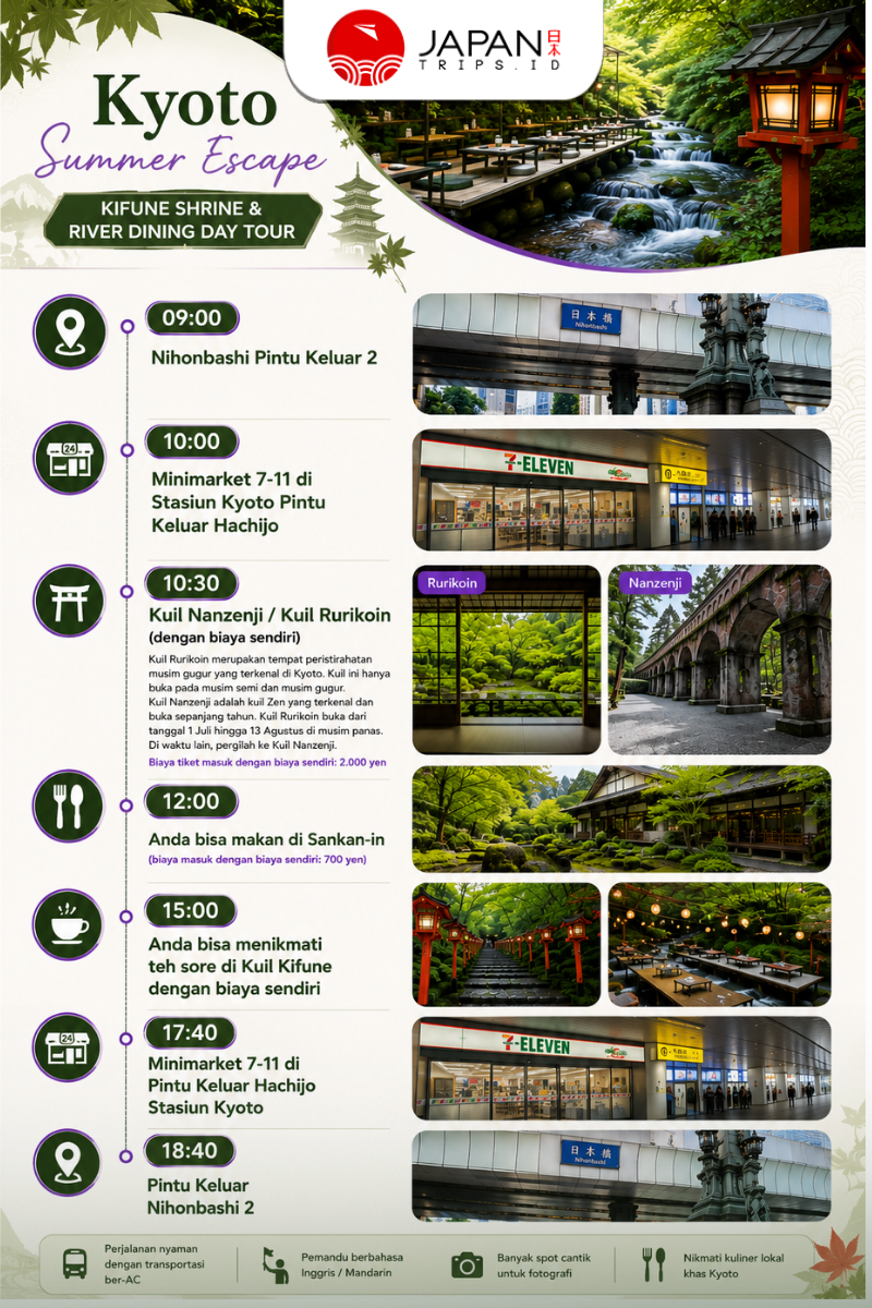 Kyoto Summer Escape: Kifune Shrine & River Dining Day Tour