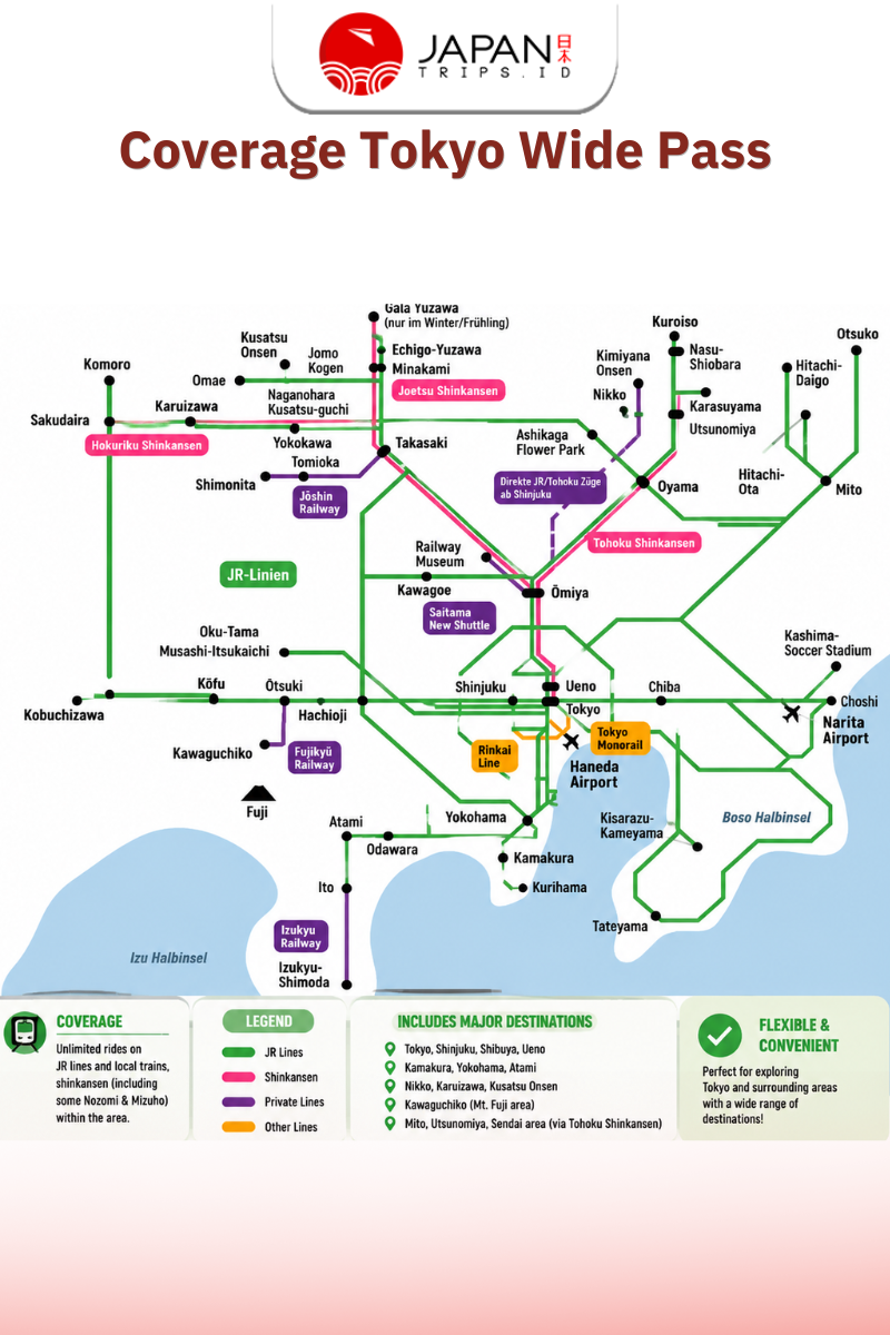 Tokyo Wide Pass 3 Days | JR Pass Tokyo Wide