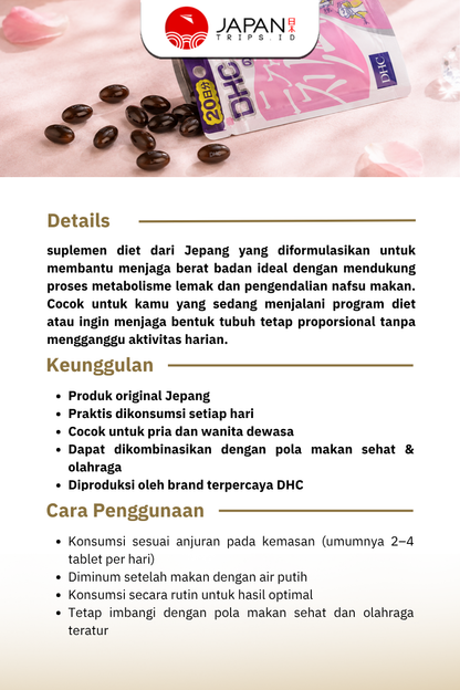 DHC New Slim 20 Hari (80 Tablet) Suplemen Diet & Metabolisme | Vitamin Jepang Asli