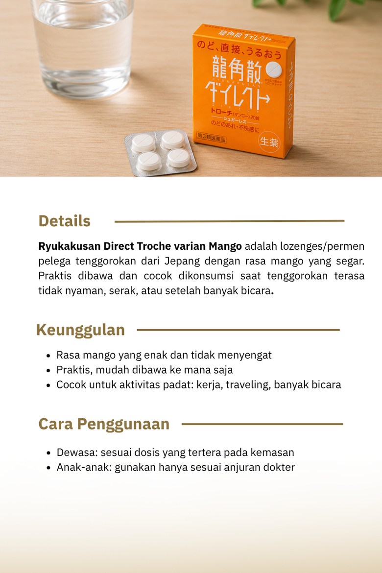 Ryukakusan Direct Troche Mango 20 Tablets | Japan