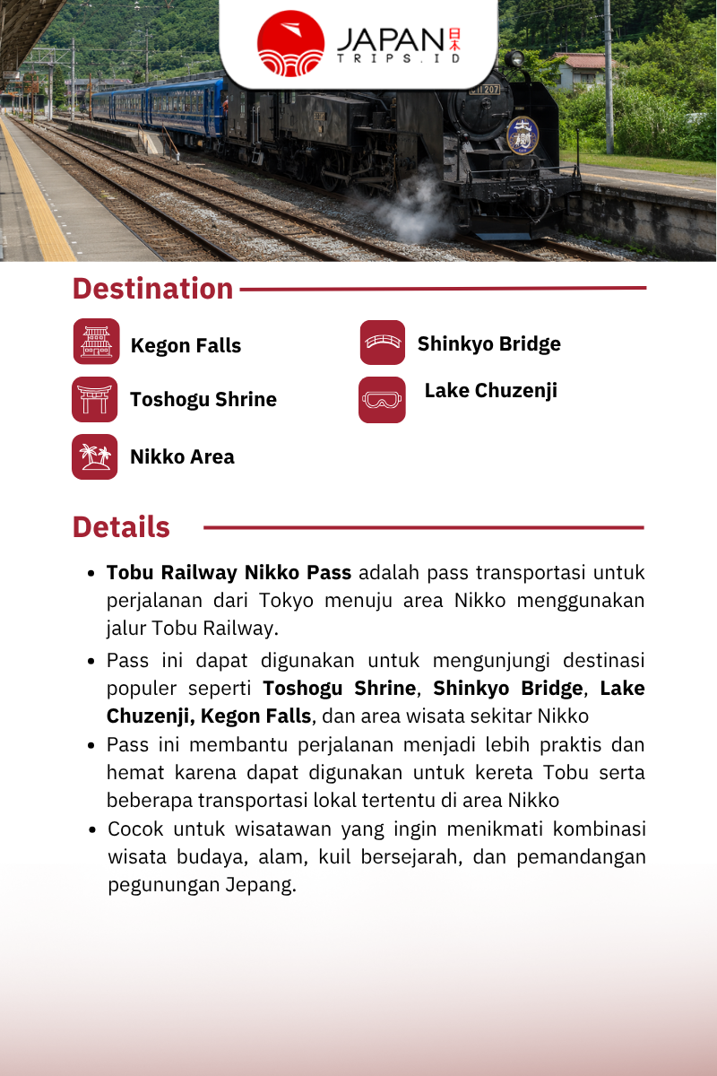 Tobu Railway Nikko Pass | Tiket Nikko Tobu Railway