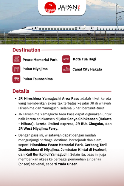 JR Hiroshima Yamaguchi Area Pass 5 Days