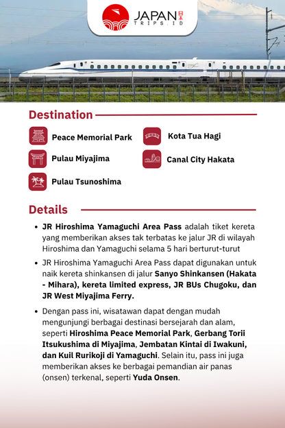 JR Hiroshima Yamaguchi Area Pass 5 Days
