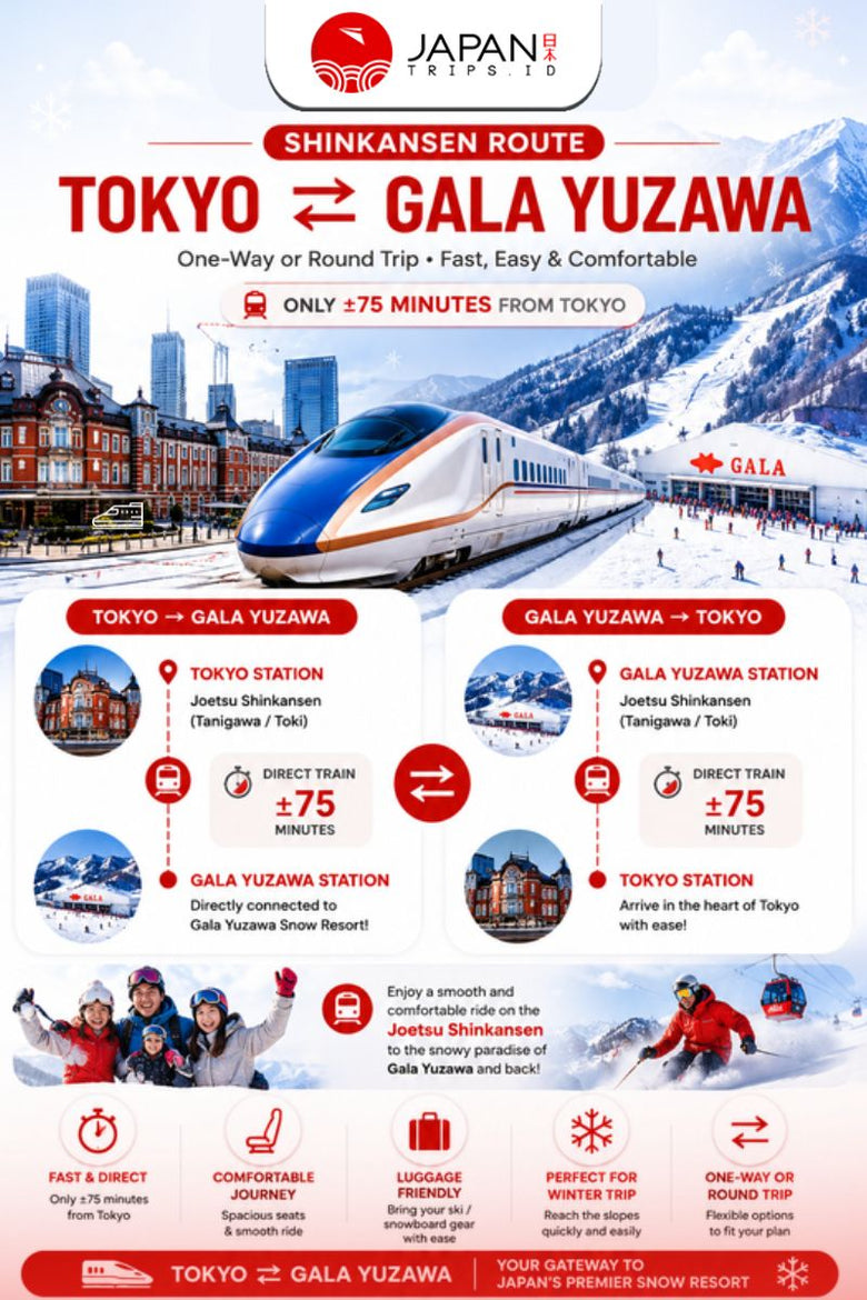 Shinkansen Tokyo to Gala Yuzawa | One Way Shinkansen Ticket