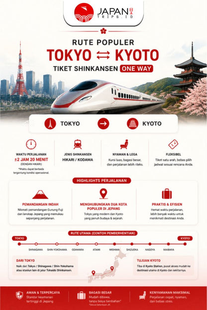 Tiket Shinkansen Tokyo Kyoto | Nozomi / Shinkansen Ticket One Way