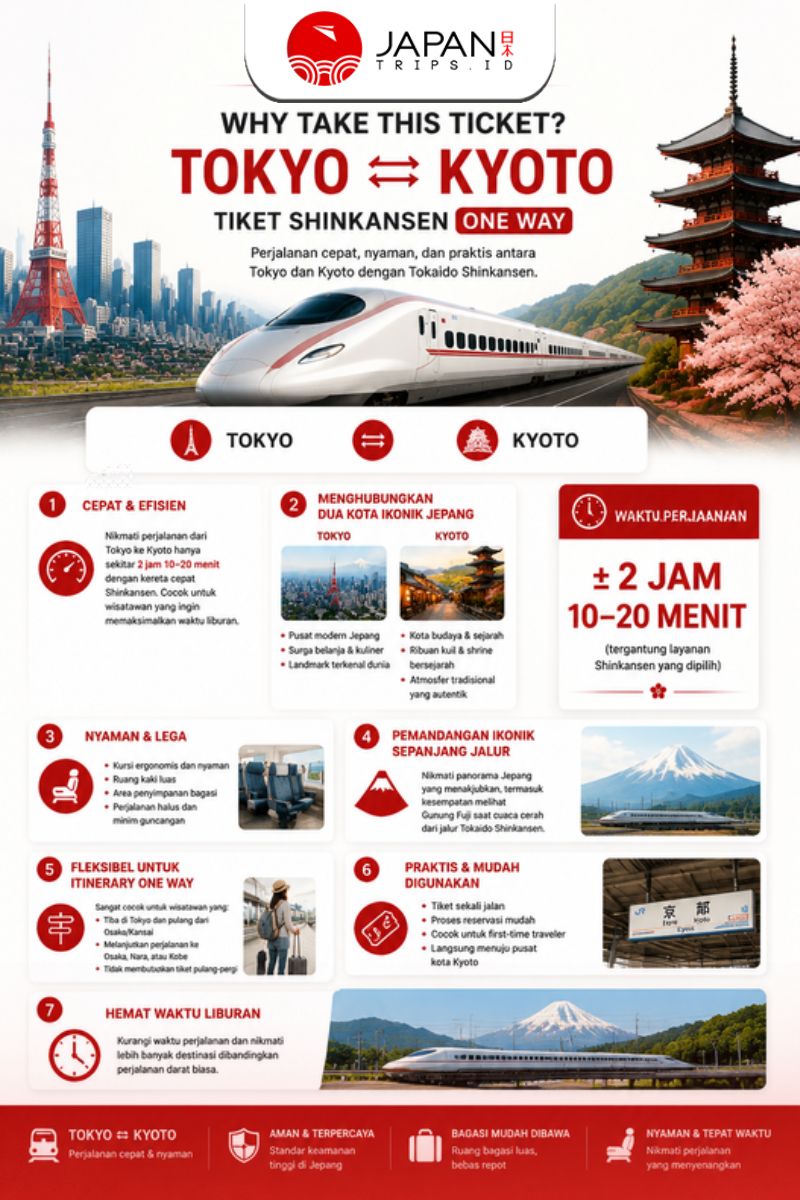 Tiket Shinkansen Tokyo Kyoto | Nozomi / Shinkansen Ticket One Way