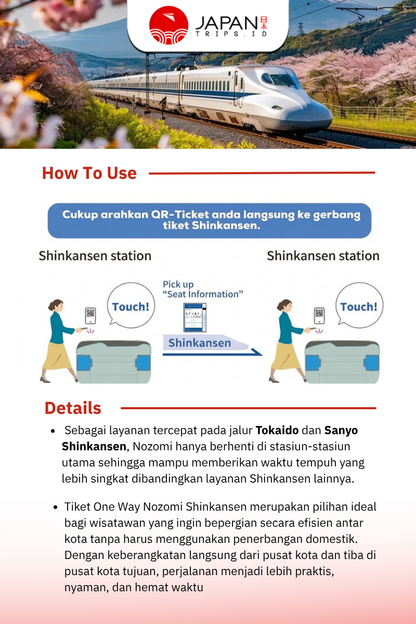 Tiket Shinkansen Tokyo Osaka Kyoto One Way | Nozomi / Kereta Cepat Jepang