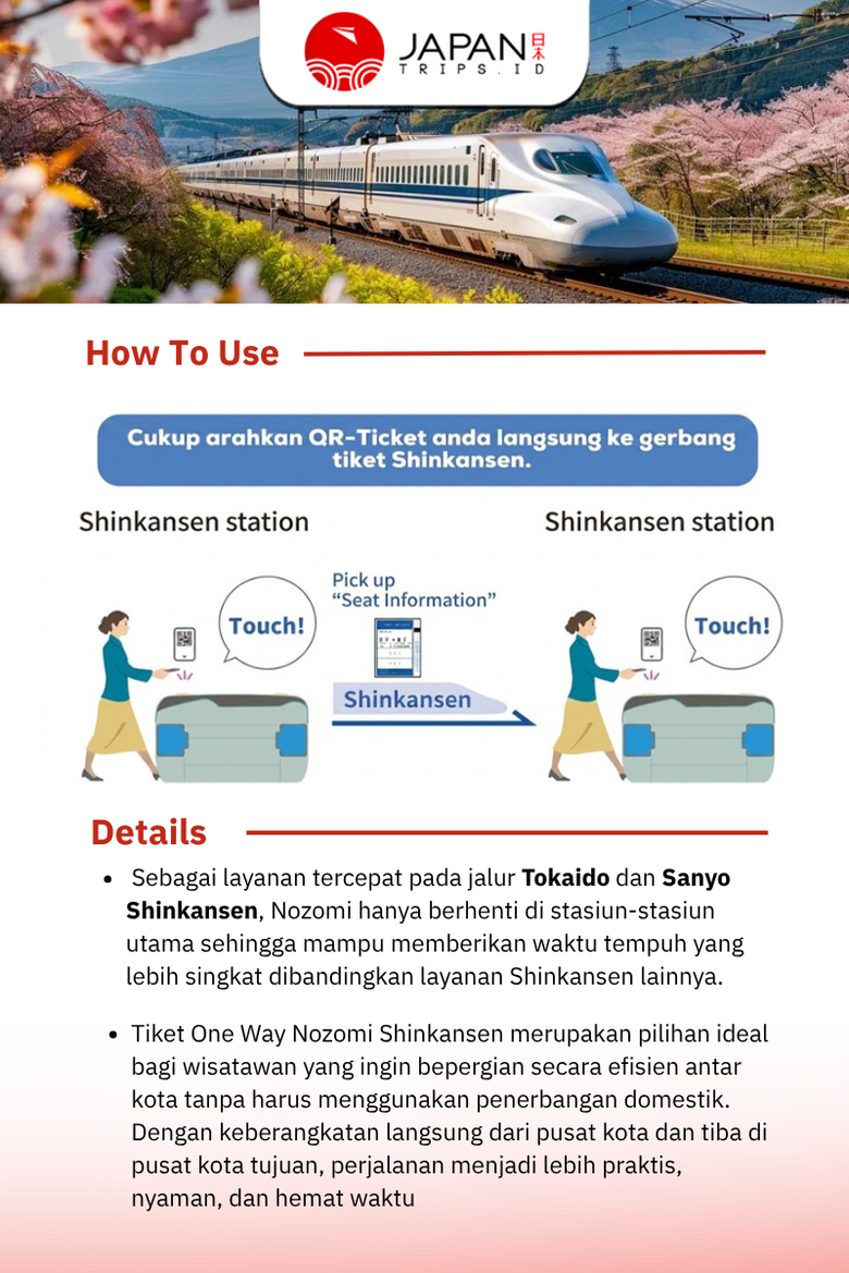 Tiket Shinkansen Tokyo Osaka Kyoto One Way | Nozomi / Kereta Cepat Jepang