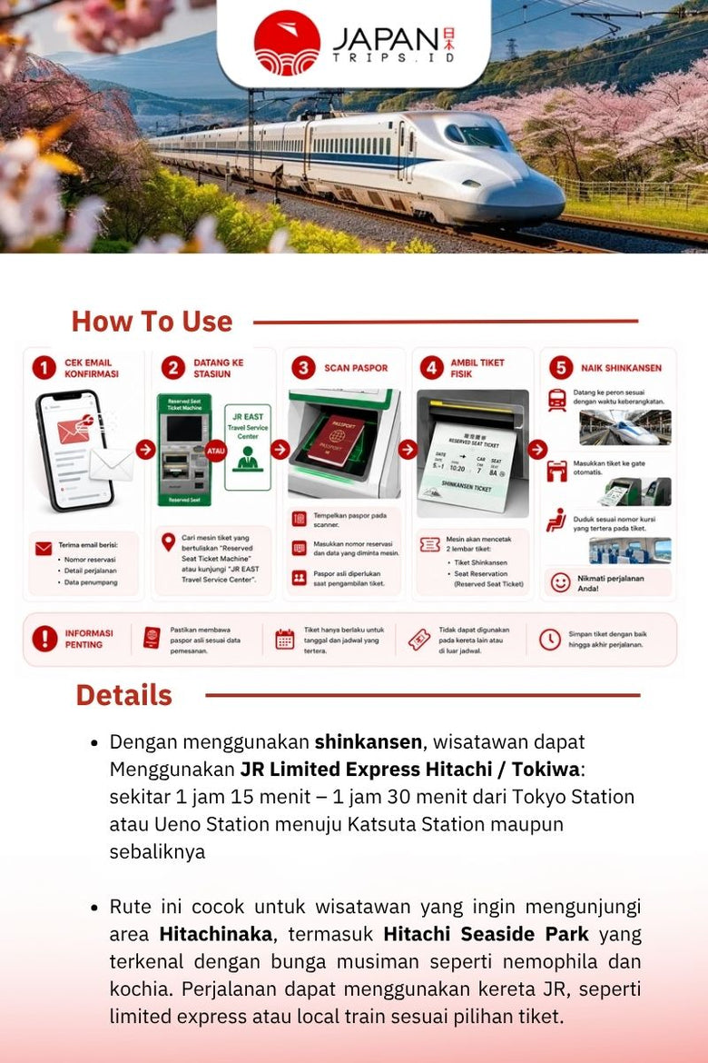Tiket Kereta One Way Tokyo To Katsuta