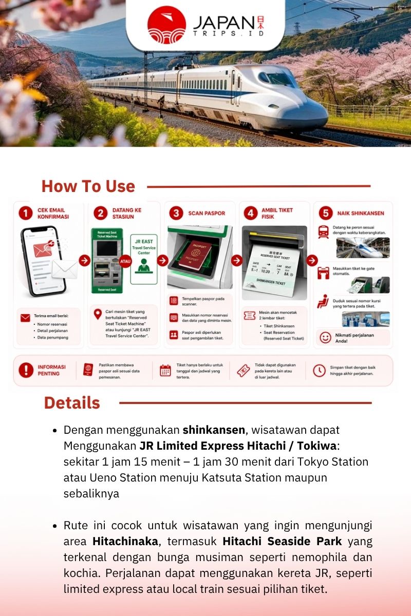 Tiket Kereta One Way Tokyo To Katsuta