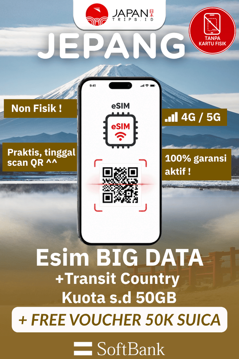 eSIM Japan Big Data + Transit Country | Travel Sim Jepang Kuota Besar