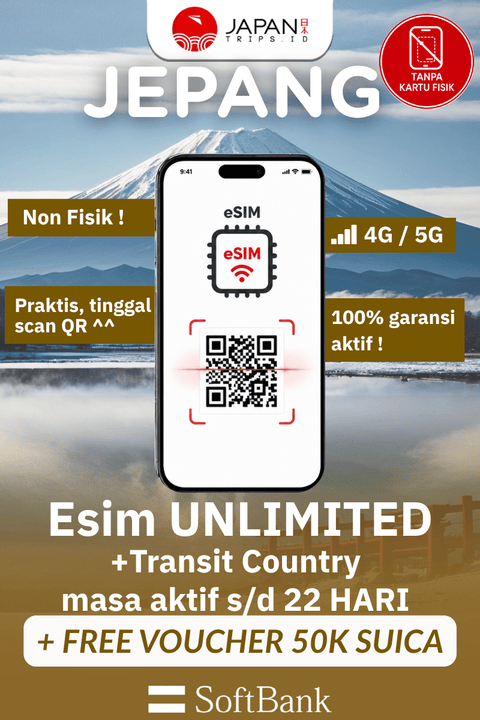 eSIM Japan Unlimited + Transit Country | eSIM Travel Jepang