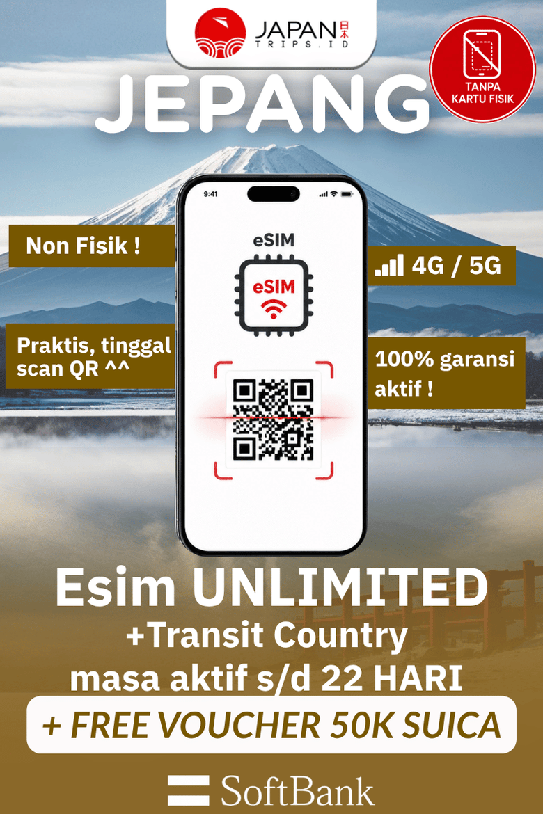 eSIM Japan Unlimited + Transit Country | eSIM Travel Jepang