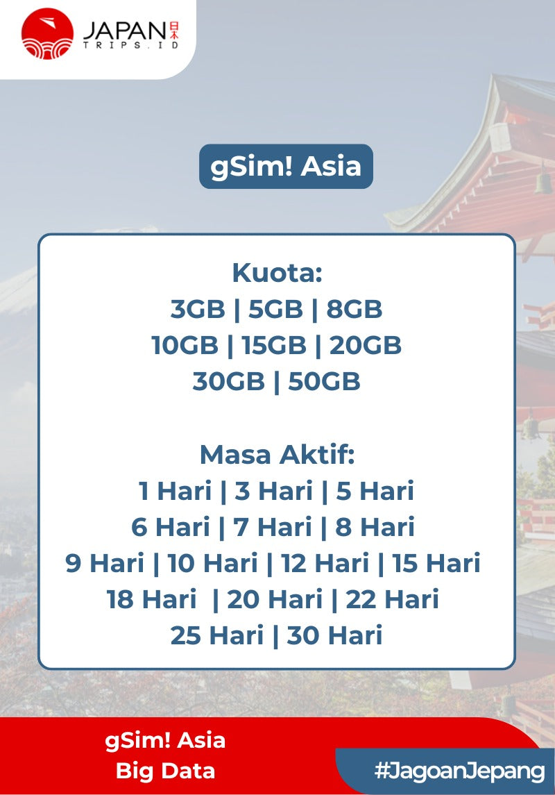gSim! Asia BIG DATA - Reusable & TopUp Anytime | Japantrips
