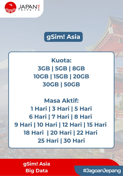 gSim! Asia BIG DATA - Reusable & TopUp Anytime | Japantrips