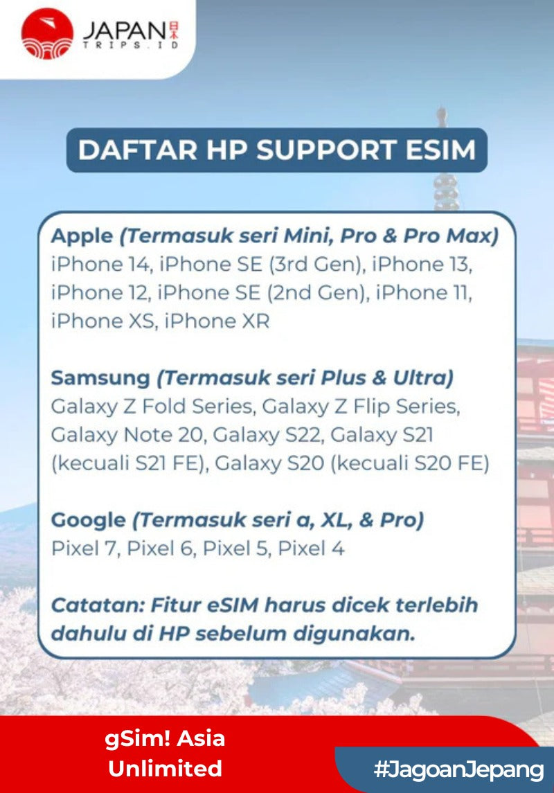 gSim! ASIA Unlimited – Reusable & TopUp Anytime | Japantrips