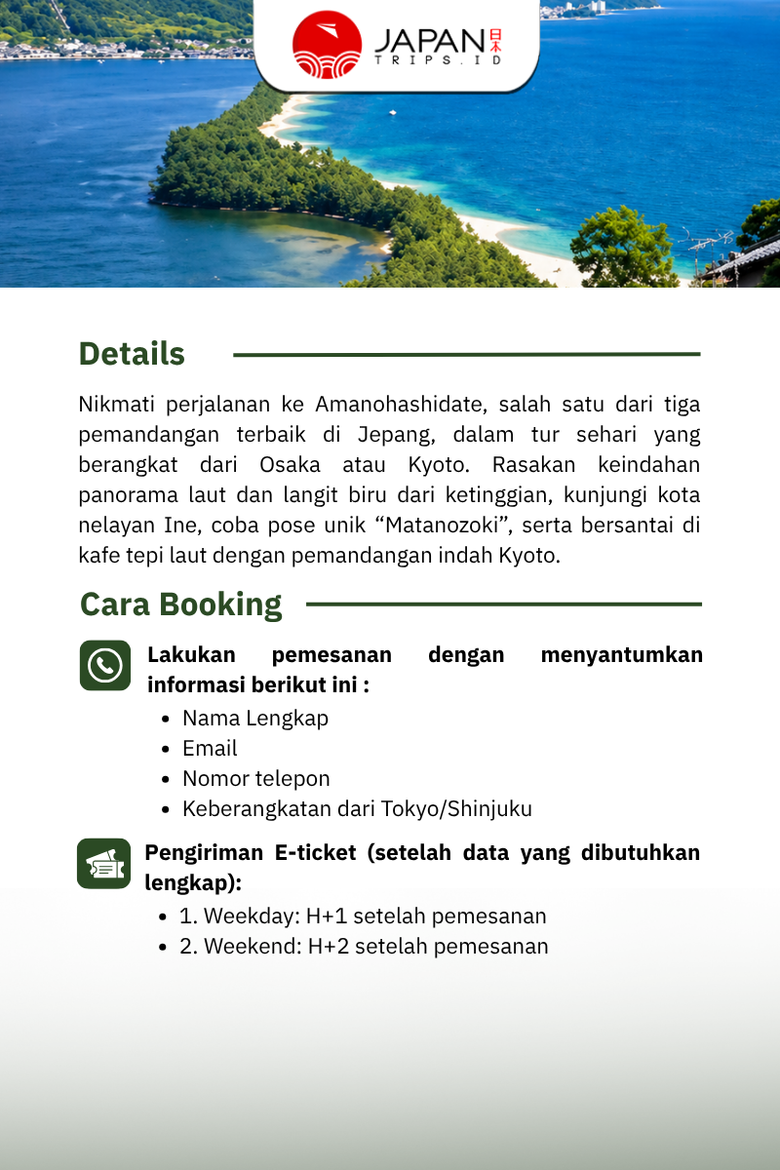 Amanohashidate & Ine Bay Tour From Osaka/Kyoto