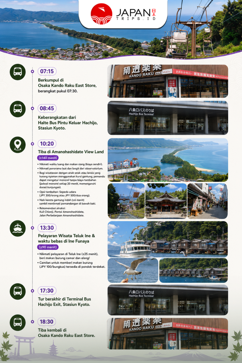 Amanohashidate & Ine Bay Tour From Osaka/Kyoto