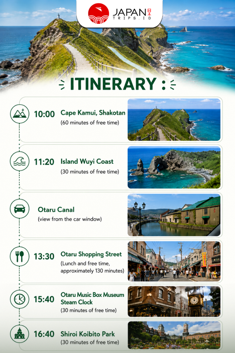 One-Day Tour To Shakotan, Hokkaido | Shiroi Koibito Park & Otaru Canal