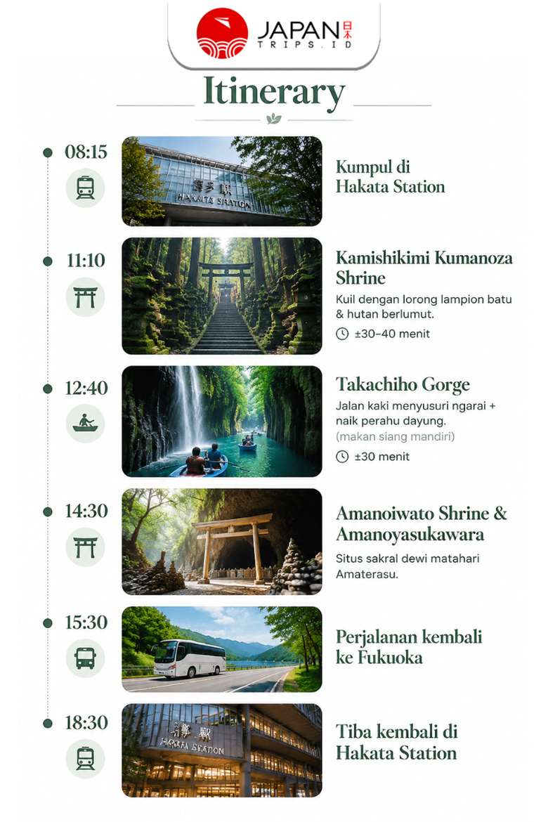 Takachiho Gorge & Boat Ride Day Tour from Fukuoka | Kamishikimi Kumanoza & Amanoiwato Shrine