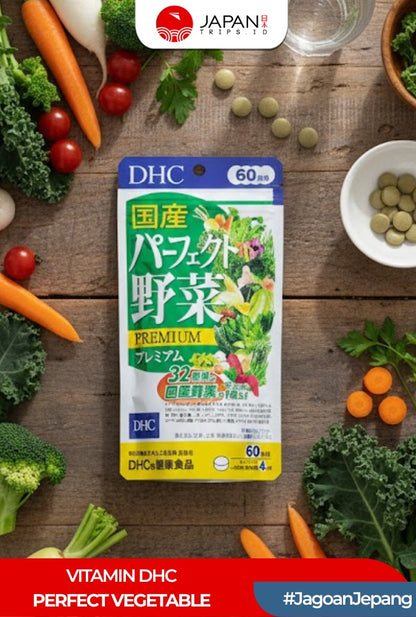 DHC Perfect Vegetable 60 Hari (240 Tablet) Suplemen 32 Ekstrak Sayur | Vitamin Jepang Asli