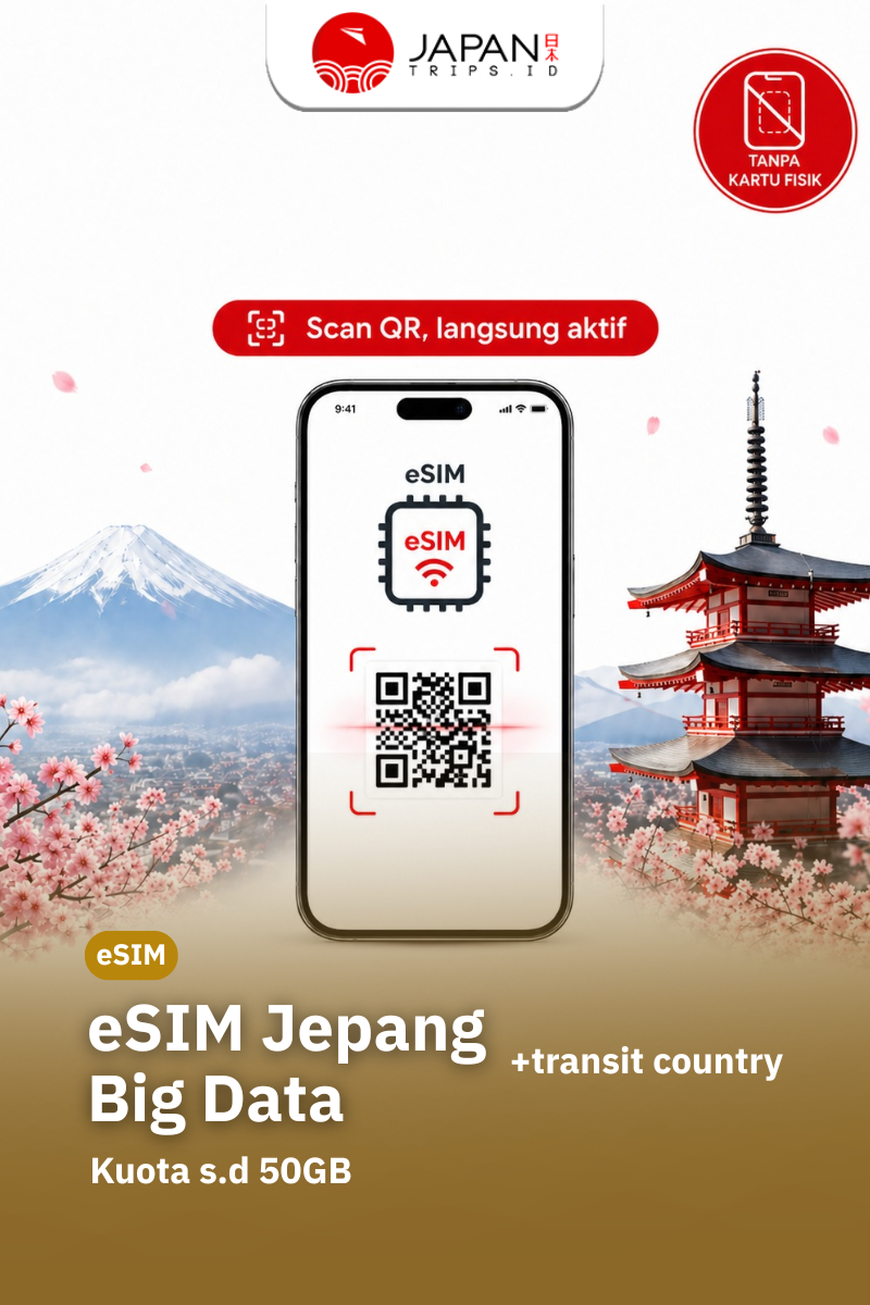 eSIM Japan Big Data + Transit Country | Travel Sim Jepang Kuota Besar