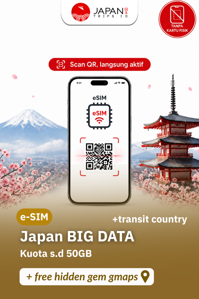 eSIM Japan Big Data + Transit Country | Travel Sim Jepang Kuota Besar