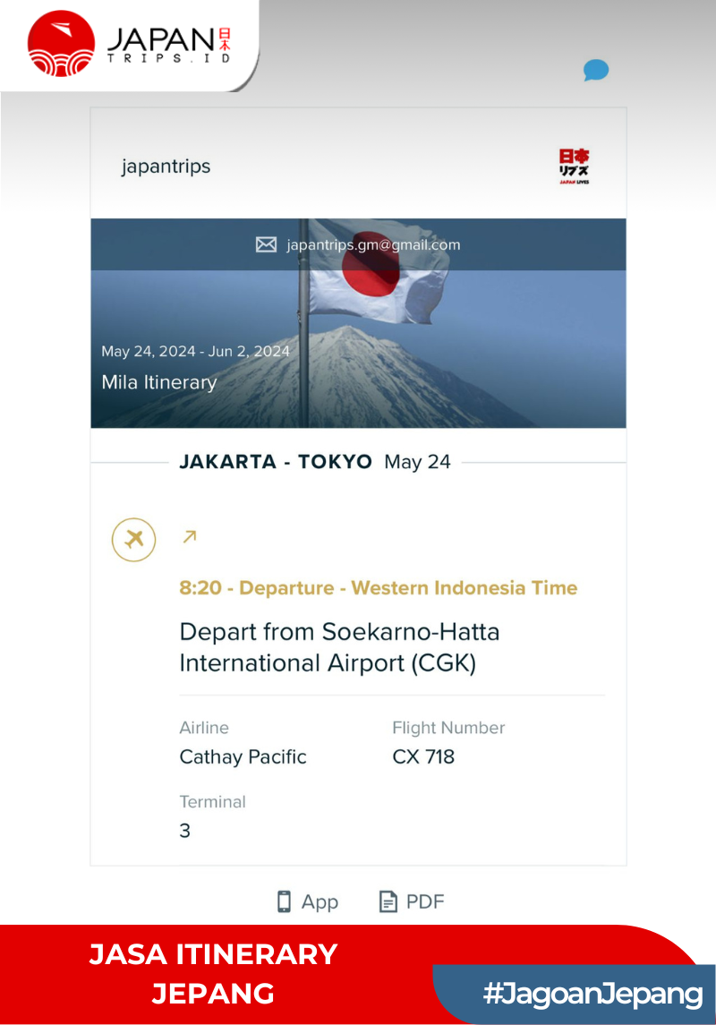 Jasa Itinerary Jepang | Japan Itinerary