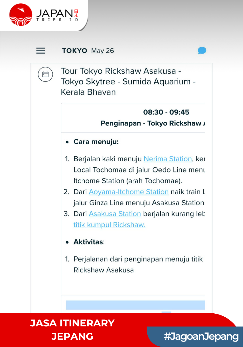 Jasa Itinerary Jepang | Japan Itinerary