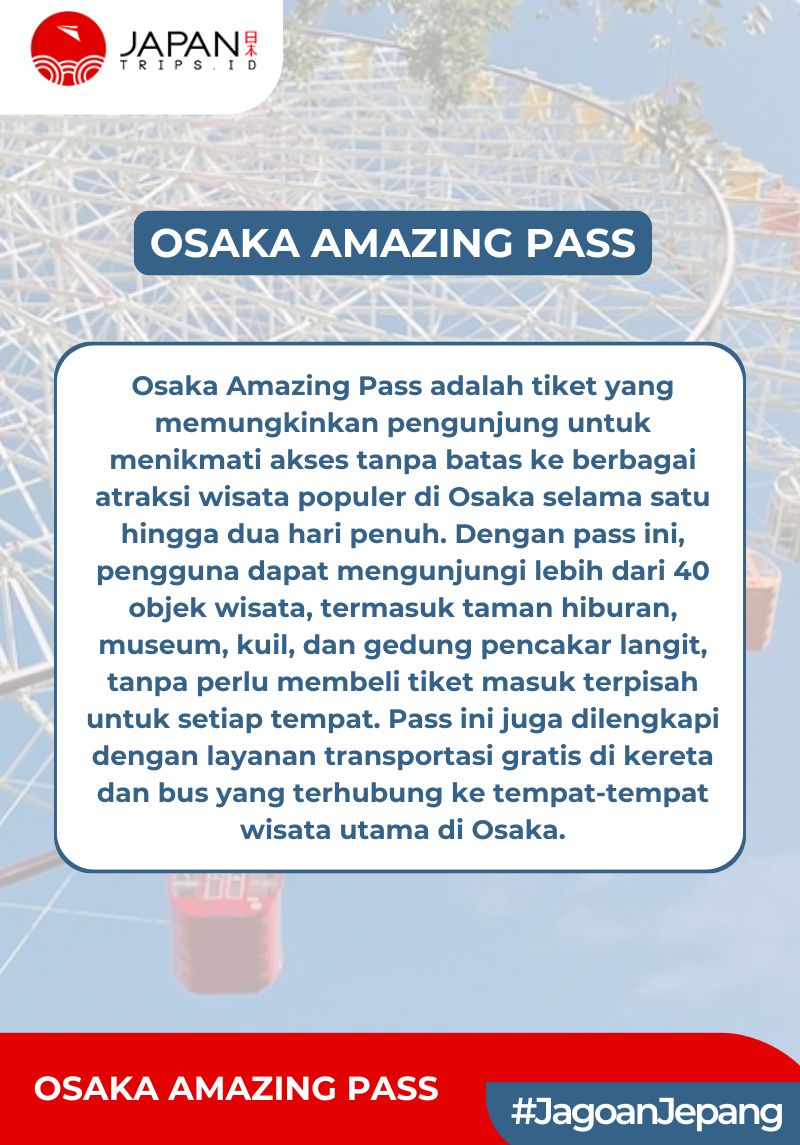 Osaka Amazing Pass | Tiket Subway dan Atraksi Jepang