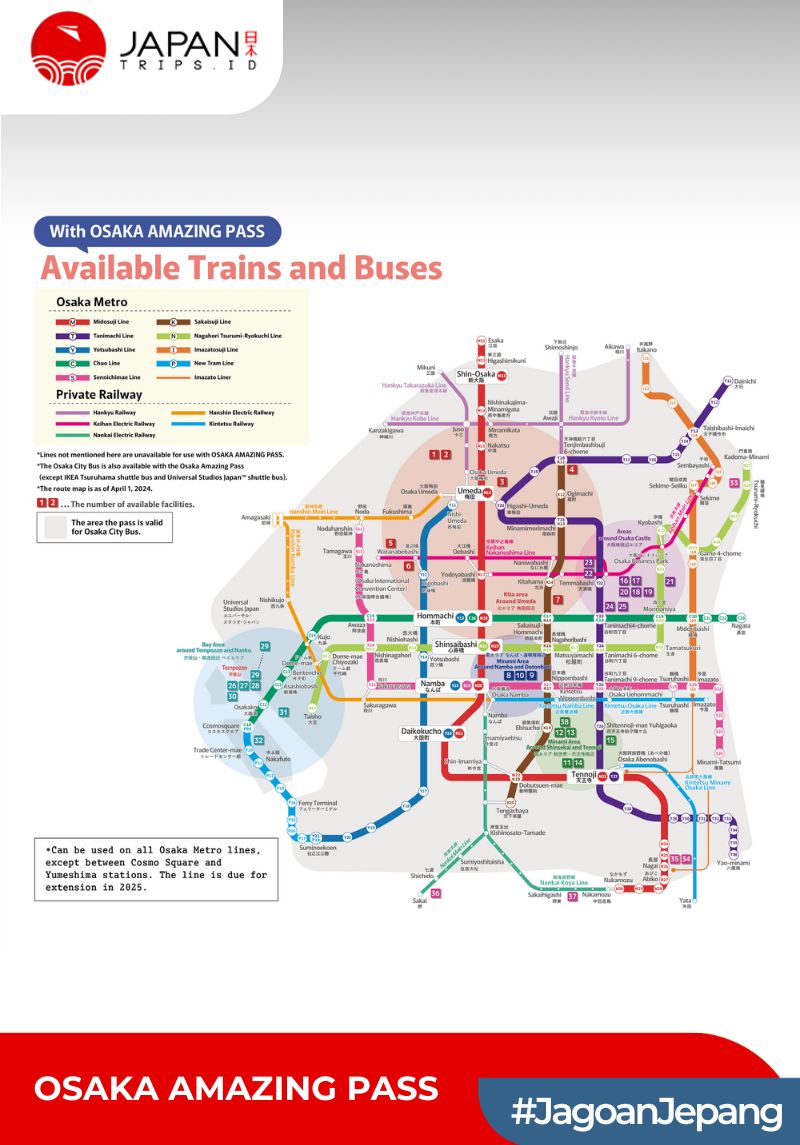 Osaka Amazing Pass | Tiket Subway dan Atraksi Jepang