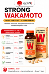 Strong Wakamoto 300 / 1000 Tablets |  Obat Pencernaan Jepang