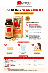 Strong Wakamoto 300 / 1000 Tablets |  Obat Pencernaan Jepang