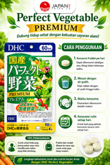 DHC Perfect Vegetable 60 Hari (240 Tablet) Suplemen 32 Ekstrak Sayur | Vitamin Jepang Asli
