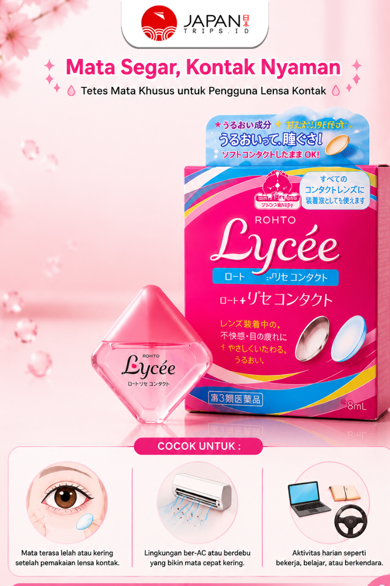 Rohto Lycee Eye Contact Eye Drops | Tetes Mata Harian Jepang untuk Lensa Kontak