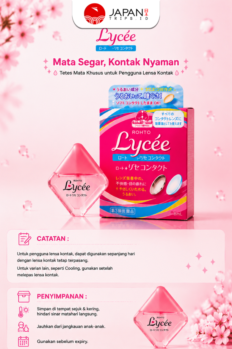 Rohto Lycee Eye Contact Eye Drops | Tetes Mata Harian Jepang untuk Lensa Kontak