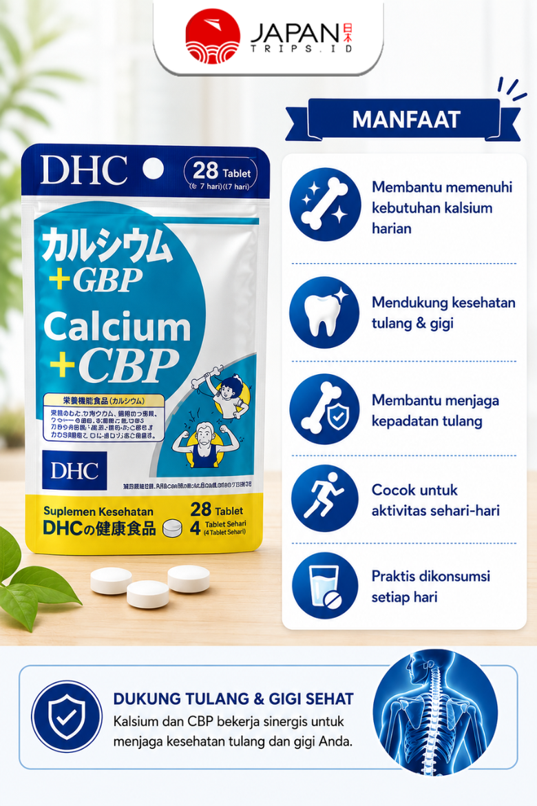 DHC Calcium + CBP / 7 Days (28 Tablet) | Suplemen Kalsium & Nutrisi Tulang