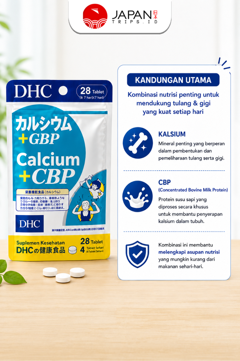 DHC Calcium + CBP / 7 Days (28 Tablet) | Suplemen Kalsium & Nutrisi Tulang