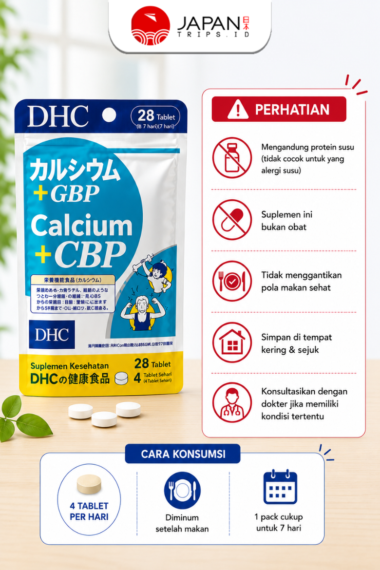 DHC Calcium + CBP / 7 Days (28 Tablet) | Suplemen Kalsium & Nutrisi Tulang