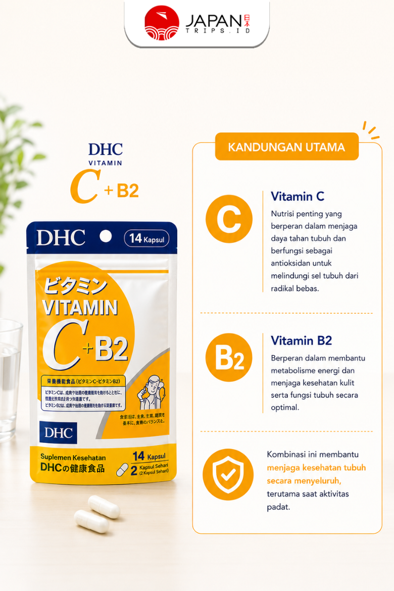 DHC Vitamin C + B2 Japan / 7 Days | Suplemen Kulit & Daya Tahan Tubuh