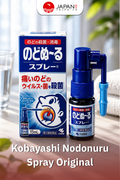 Kobayashi Nodonuru Spray 15ml | Cool / Original / Strawberry  | Obat Tenggorokan Jepang