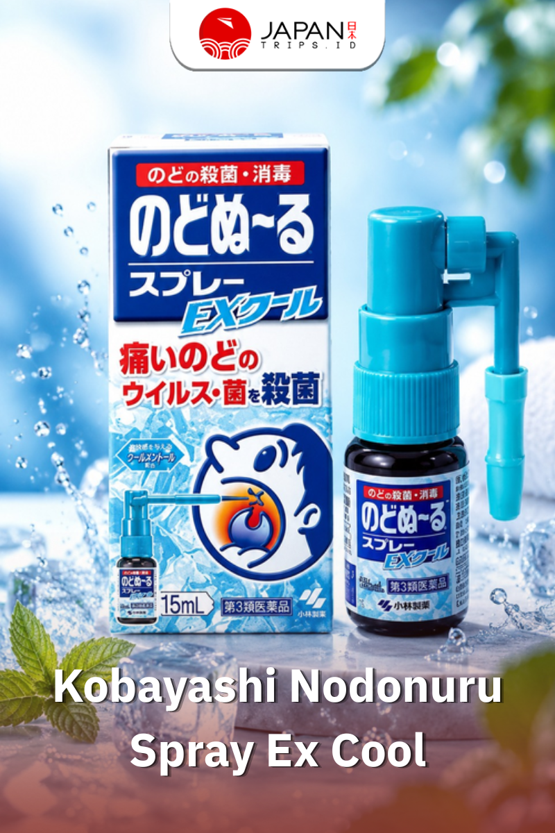 Kobayashi Nodonuru Spray 15ml | Cool / Original / Strawberry  | Obat Tenggorokan Jepang